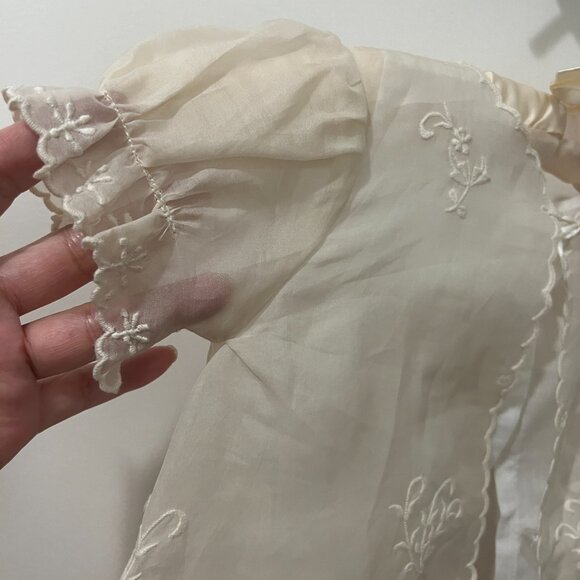 Vintage 1980's Baptismal Embroidered Baby Christening Long Gown 6 - 9 Mos - Picture 10 of 15